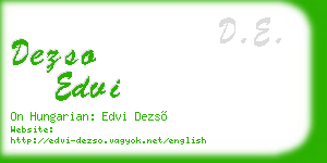 dezso edvi business card